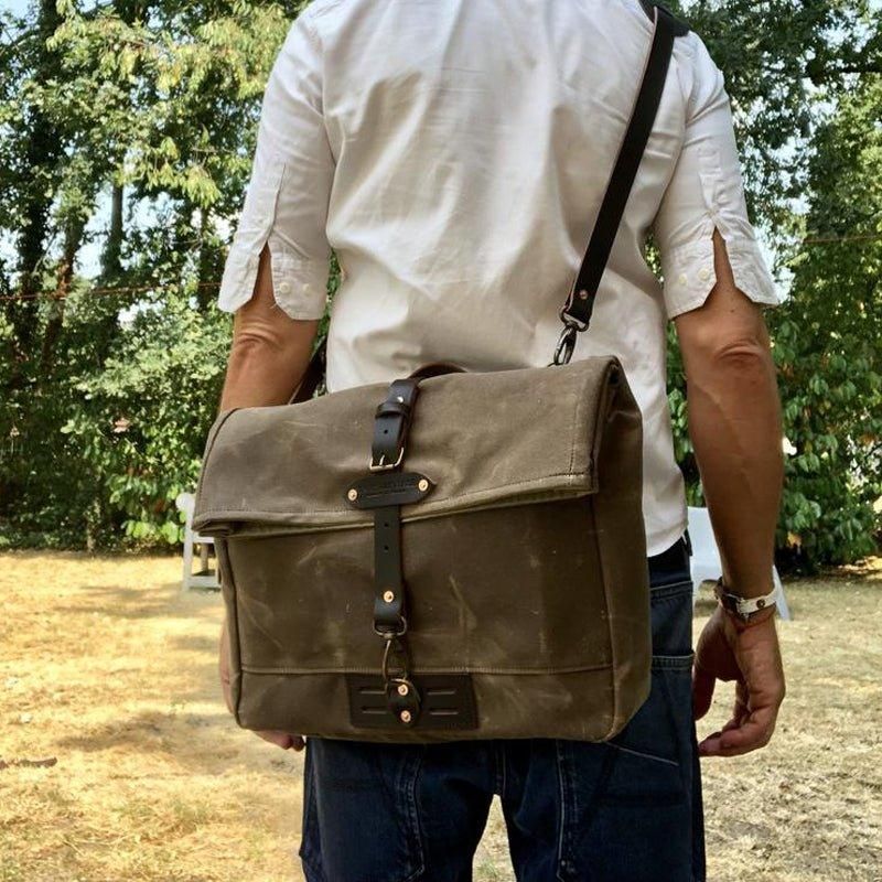 Vintage Canvas Messenger-väska Laptop Och Motobags