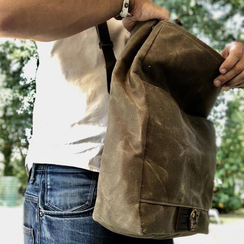 Vintage Canvas Messenger-väska Laptop Och Motobags