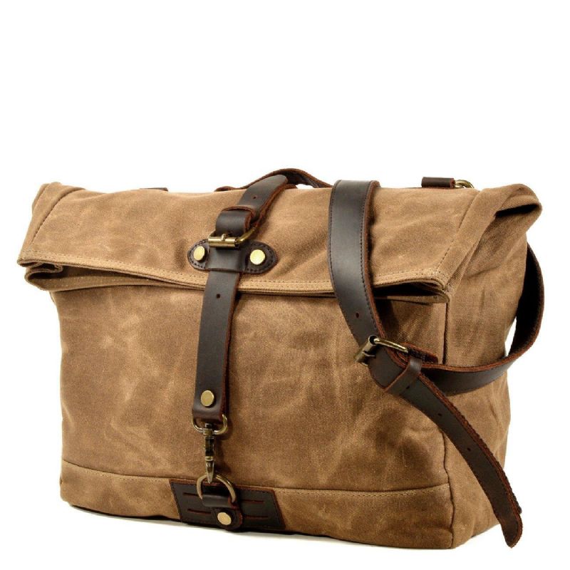 Vintage Canvas Messenger-väska Laptop Och Motobags