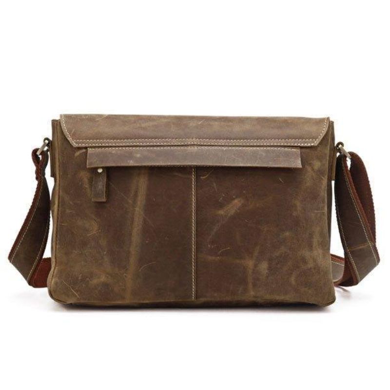 Vintage Läder Crossbody Messenger-väska För Män