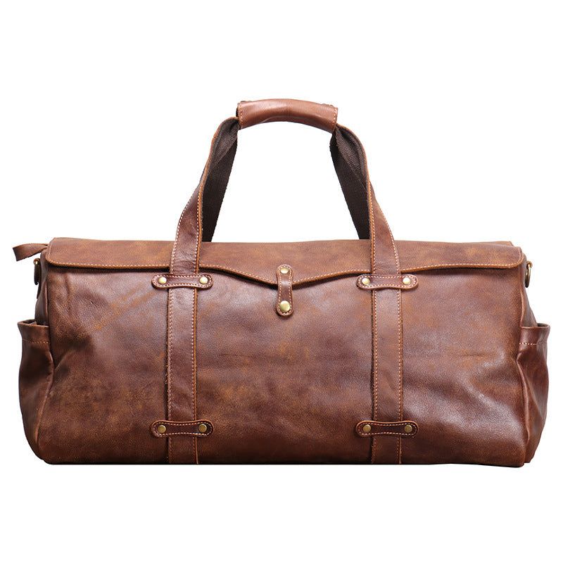 Vintage Leather Duffle Bag Herr Läder Weekender